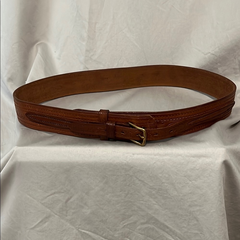Women’s Brown Leather Belt with Buckle size 38 Good Used Condition